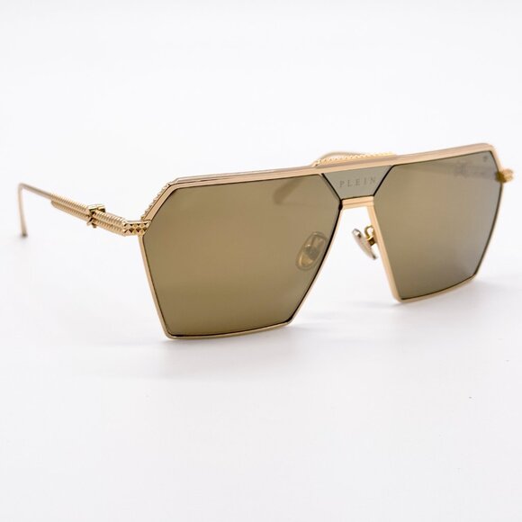 NEW PHILIPP PLEIN STUD SPP076V 400G GOLD MEN SUNGLASSES PHILIPP PLEIN - Picture 7 of 11